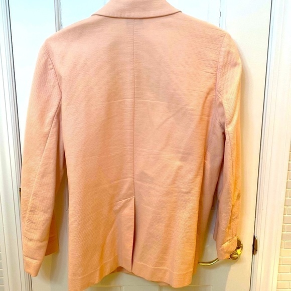 Eileen Fisher petal pink cotton/ spandex blazer/. Unlined. Size Medium. - Picture 2 of 9